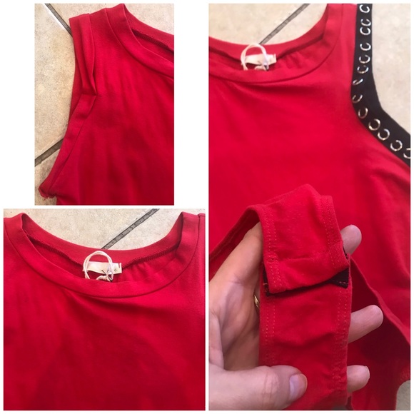 Red/Black Bodysuit w/Ring Design - Picture 2 of 4